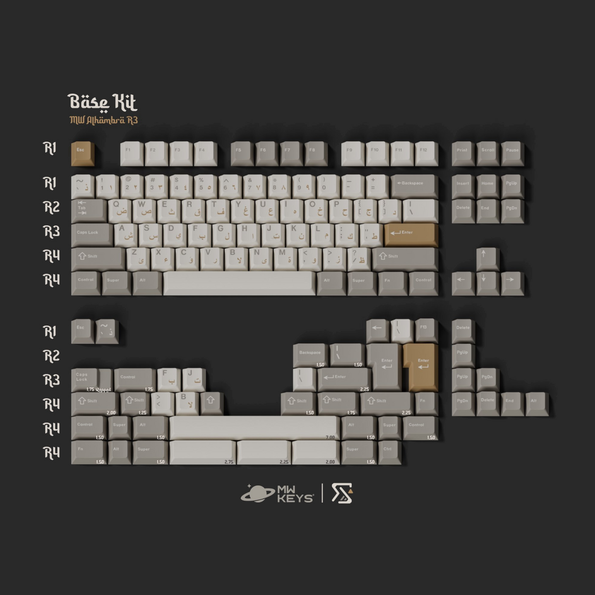 【予約注文】MW Alhambra R3 ABS Keycaps【キーキャップセット】