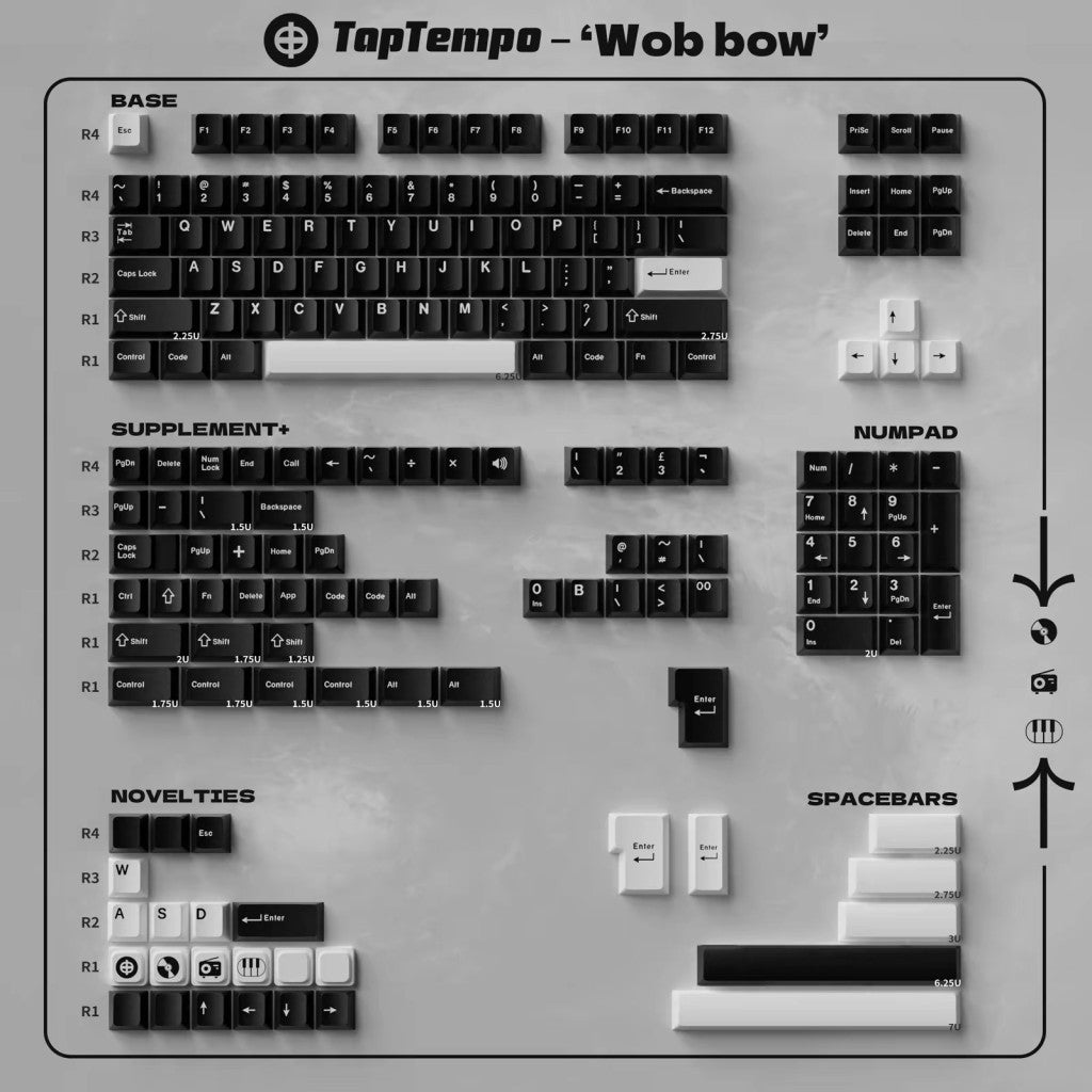 WOB ( White On Black ) Keycap 【キーキャップセット】